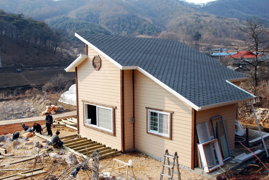 괴산 신항리 조립식 전원주택 신축공사 현장 2008년 3월 6일 - 900x602