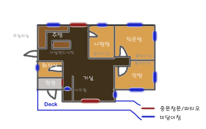 성주 조립식 농가주택 리모델링 내부공간 구조도