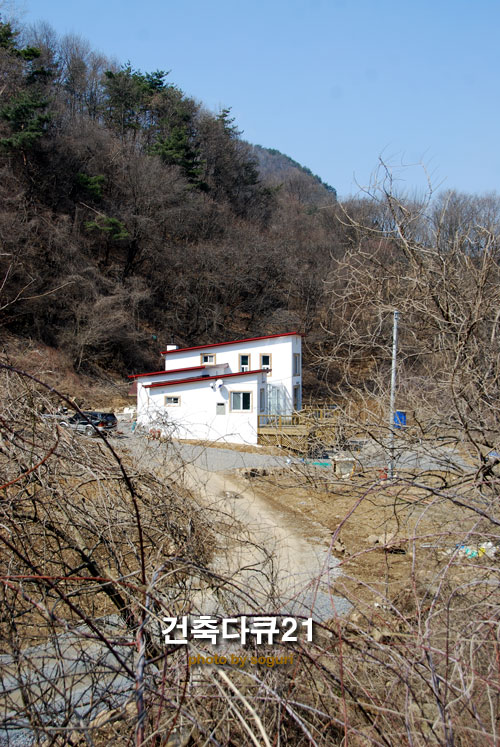 단양 복층 ALC(경량기포콘크리트) 공법 전원주택 신축공사 현장 전경