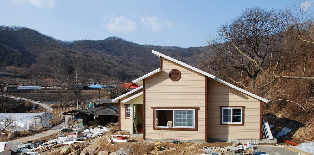 괴산 조립식주택 신축공사 전경 - 큰사진보기!